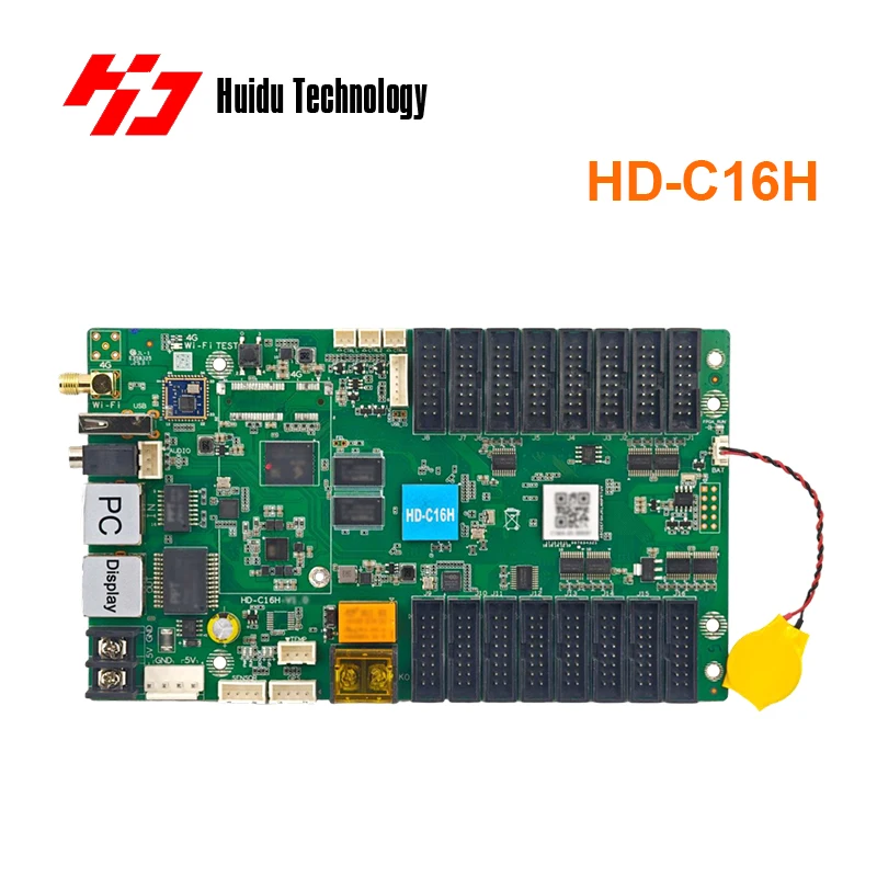 Контроллер Huidu C16H (замена HD-C16L) для LED-экранов, асинхронная система управления HD C16H для интеллектуальных световых экранов на опорах освещения Контроллер Huidu C16H (замена HD-C16L) для LED-экранов, асинхронная система управления HD C16H для интеллектуальных световых экранов на опорах освещения