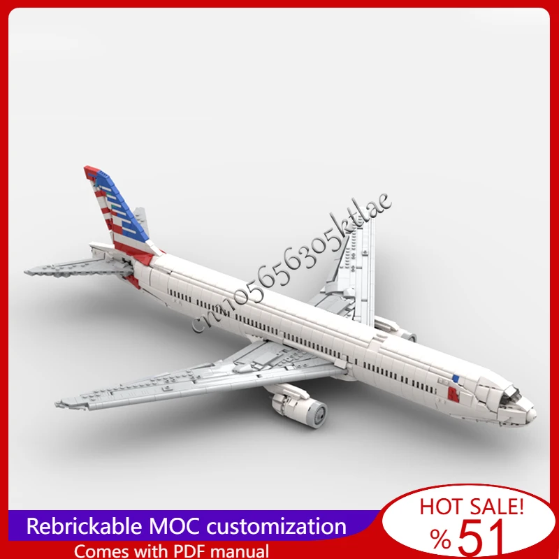 الطيران 777 300er اللوحات المرنة قابل للسحب الهبوط نموذج MOC بنة الطوب الإبداعية مجموعة لعبة هدايا عيد ميلاد الاطفال #5