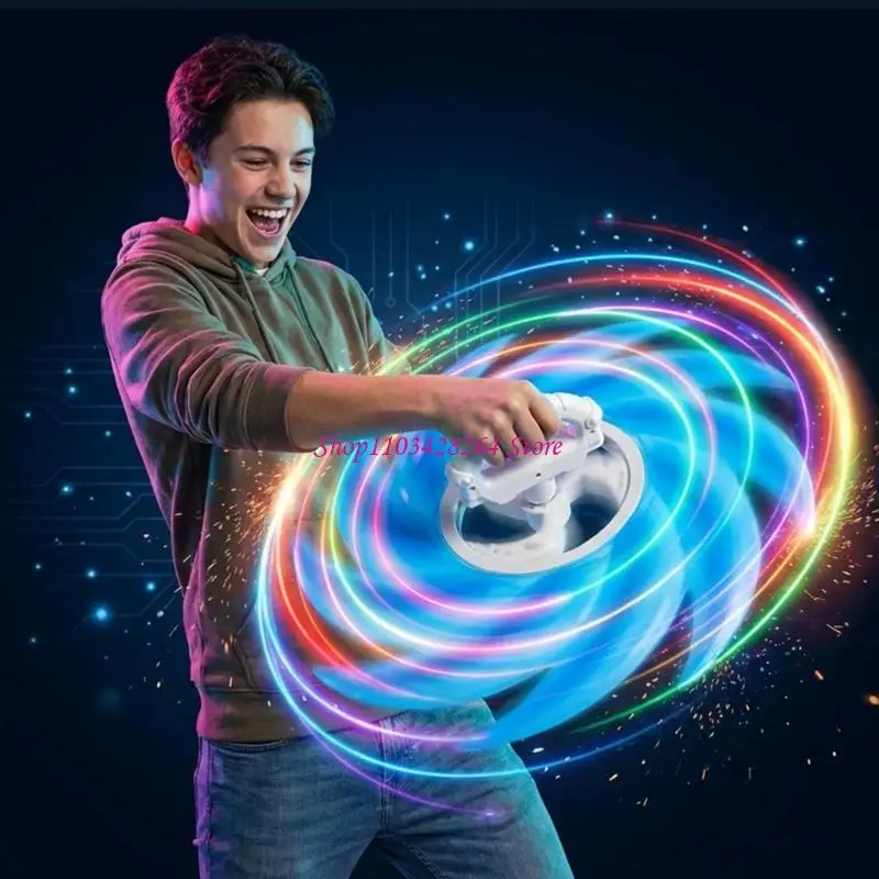 

Glowing Rotating Light Show Light Wheel Toy with Ergonomic Handle USB Chargeable Light Blade for Anime Event Dressingup