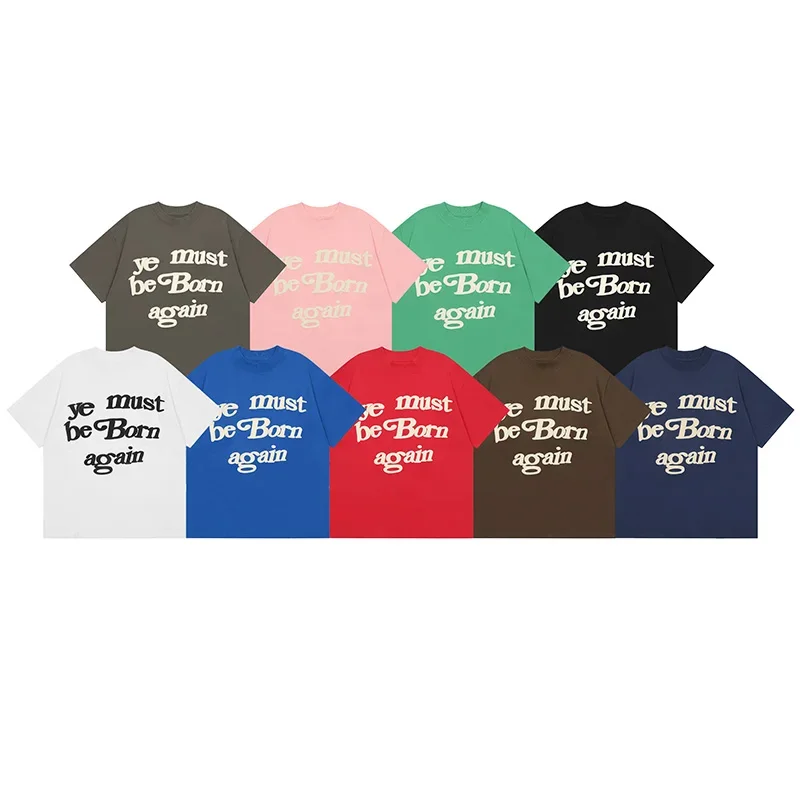 Summer New Kanye West CPFM T-shirts Chaopai Letter Foaming Printing Men Woman Lovers Casual Short Sleeve Top Tees