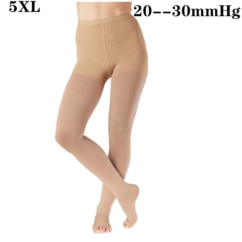 

2024 Women Plus Size 5xl Compression 20--30mmHg Socks Vein Elastic Anti varicose Nurse Thrombosis Tights