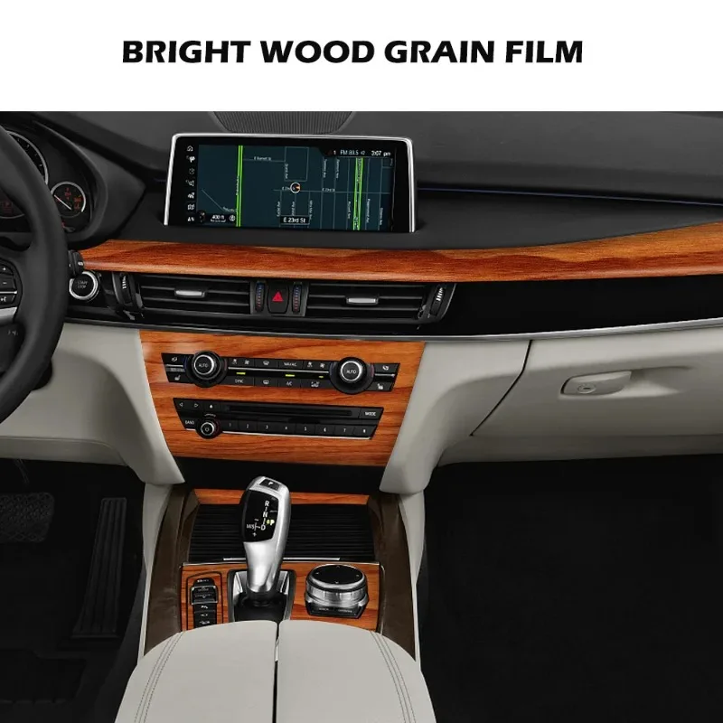 Car Wood Grain Film Stickers Decals Wrap Film PVC Wood Textured 10x100cm Universal Auto Body Styling Decor Car Interior DIY