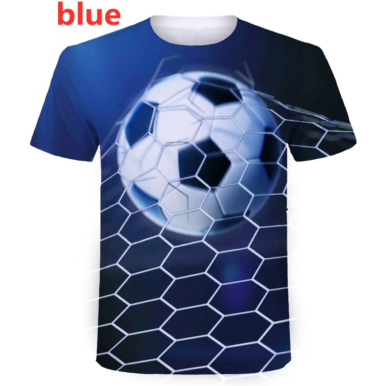 New Football Short-sleeved Color Matching 3D Pint T-shirt Soccer Printing T-shirt Summer Style Men's Fashion Kids T-shirt Tops