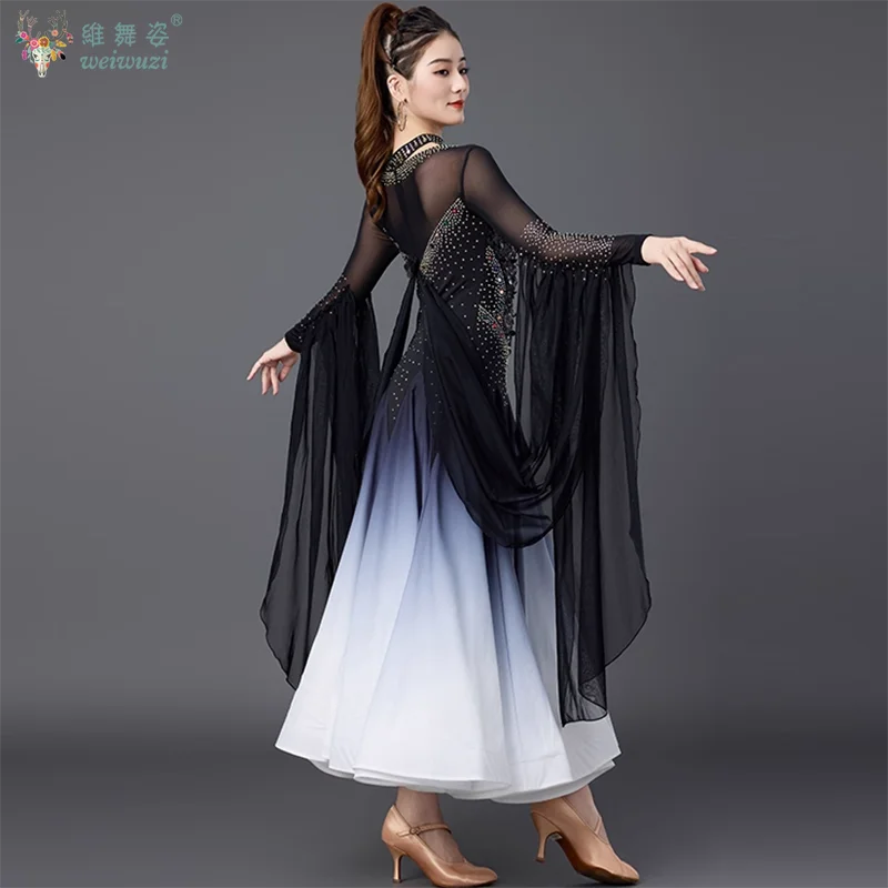 여성용 모던 댄스 드레스 하이 엔드 빅 스윙 드레스 왈츠 탱고 공연 의상 소셜 댄스 대회 의류