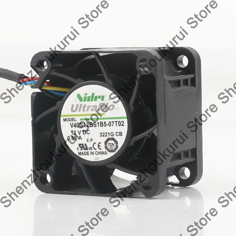 New Nidec V40S12BS1B5-07T02 Four-wire 5V 24V 48V 4028 4CM 40X40X28MM Violent high air volume chassis cooling fan DC 12V 0.66A