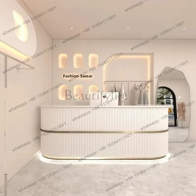 Modern Front Desk Reception Counter Checkout U Shape Luxury Reception Desks Beauty Salon Clinic Mostrador Recepcion FurniturePG