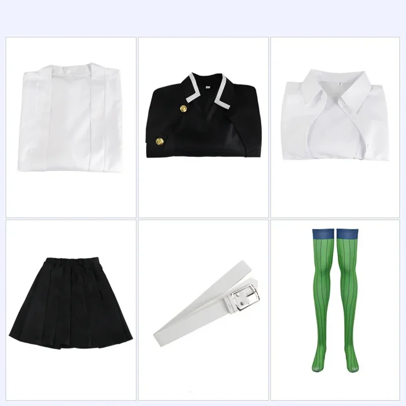 2025 새로운 성인 키즈 악마 슬레이어 Kimetsu No Yaiba 애니메이션 기모노 Kanroji Mitsuri 코스프레 풀 세트 가발 할로윈 의상 ly99