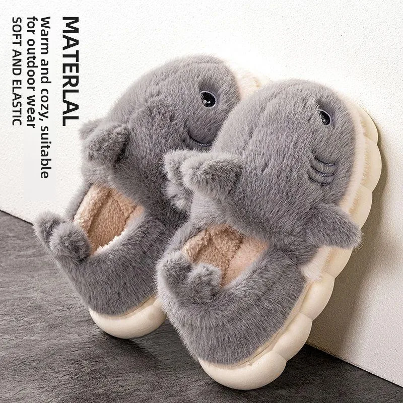 

Winter Cotton Slippers ex Full Cover Slip-Resistant Fce Lined Thi Bot Warm Indoor ark Sle Home Slippers