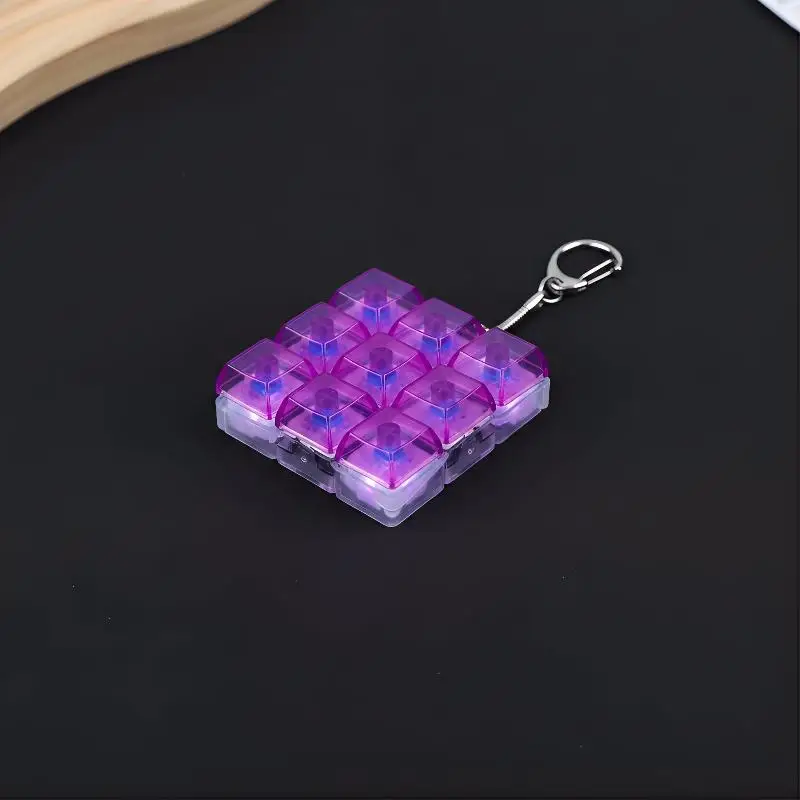 Geräuschloser Fidget-Stresskiller mit taktileen Tasten, transparenter Tastatur-ähnlicher Schlüsselanhänger für Ruhe – Detail 3