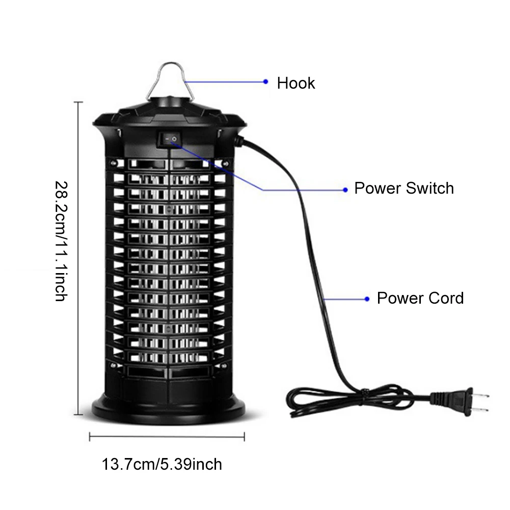 2-In-1 مصباح قتل البعوض مع مصباح ليد مضرب البعوض المنزلي الصامت مصيدة البعوض الكهربائية للمنزل غرفة نوم غرفة المعيشة
