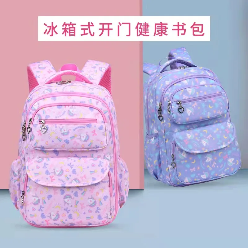 

Student Backpack for Teenager Girls Boys Children School Bag Primary High Schoolbag Side Open Zipper Bagpack Teens Child Kids