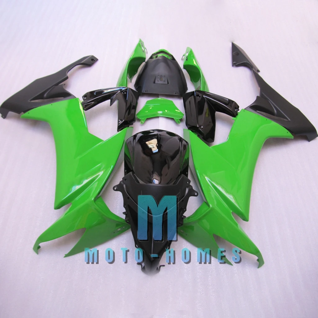 100% Fit Injection Fairing Kit for ZX10R 08 09 10 11 Kawasaki Ninja ZX-10R 2008-2011 Road Race Wrecked Rebuild Bike Green Black