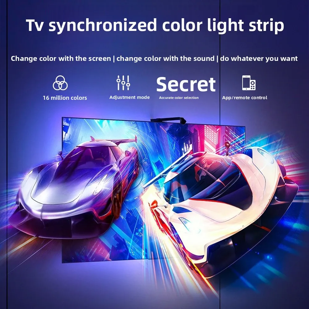 Bluetooth APP Screen Capture Sensor Sync RGB Dreamcolor LED Strip Light Smart Remote TV Backlight Ambient Light For Gaming Movie
