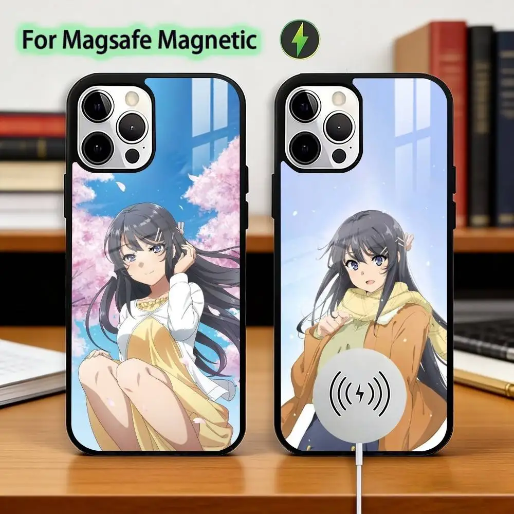 

Anime Mai S-Sakurajima Phone Case For iPhone17,16,15,14,13,12,11 Plus,Pro Magnetic For Magsafe Wireless Charging