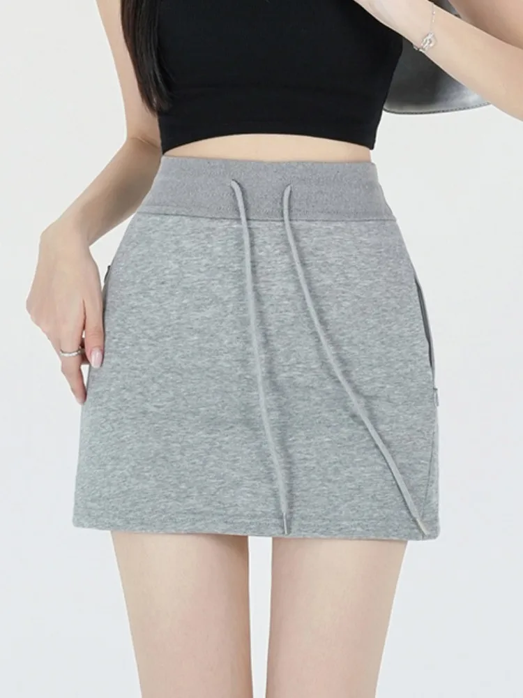

High Waist A-Line Skirt for Women Spring Summer Spor Dstring ey Slimming Casual Skirts plus Size Women