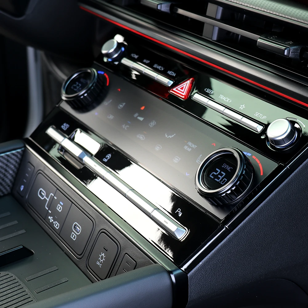 For Hyundai Kona SX2/For Hyundai Santa Fe MX5 Aluminum Central Console Audio Volume Control Knob Ring Cover Car Accessory