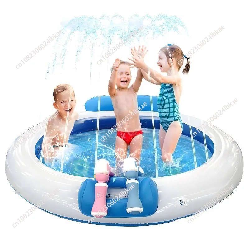 Water jet mat with water gun fountain swimming PVC children baby adult inflatable outdoor family parent-child