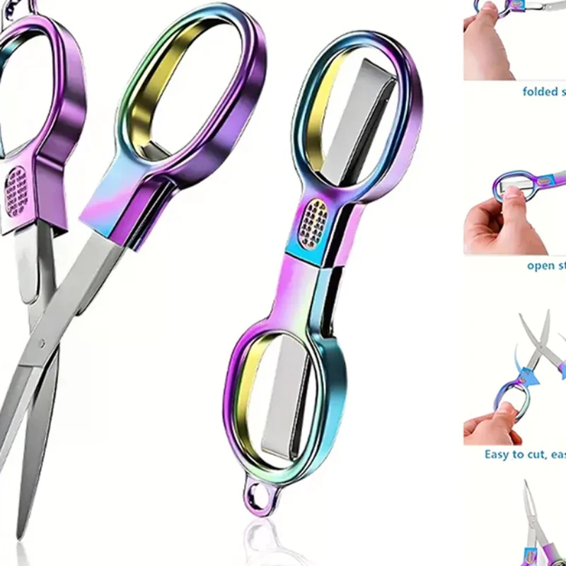 الفولاذ المقاوم للصدأ التطريز التطريز مقص الخياطة للطي مقص خيط صنارة الصيد مقص أدوات خياطة اكسسوارات المطبخ #1