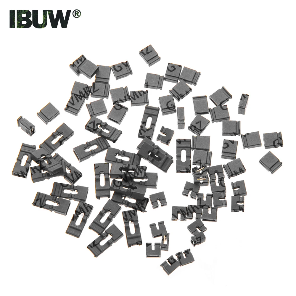 100PCS/LOT 2.0mm Jumper Cap Opening Short Long Cap Black Connecting Pin Spacing 2.0MM