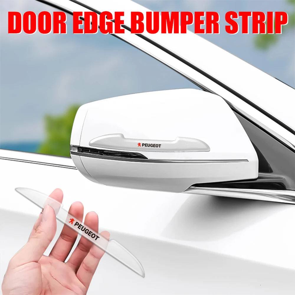 4PCS Car Door Collision Prevention Bumper Strip Protector Sticker Center Cover For Peugeot 308 408 508 208 3008 2008 206 307 207