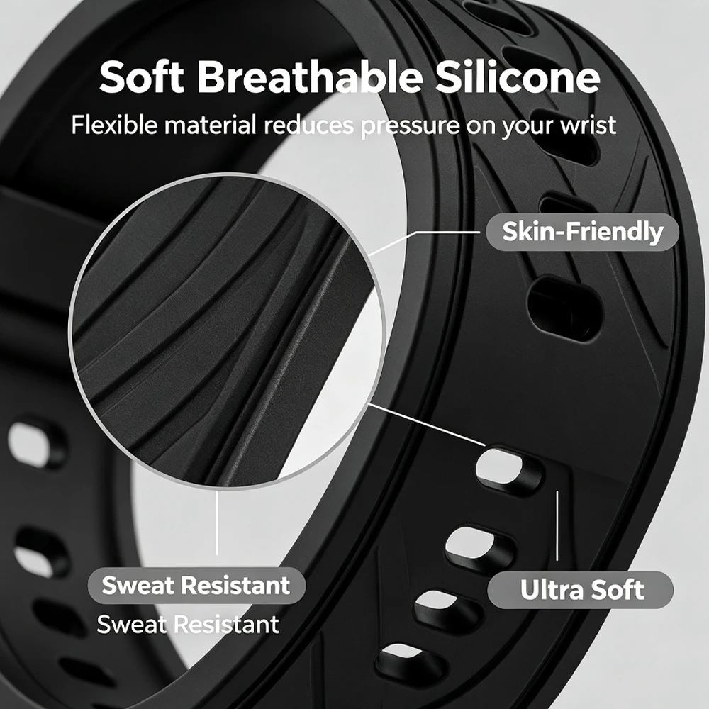 18mm Silicone Strap for Garmin Venu 4/3S 41mm Sports Breathable Replacement Bracelet Wristband for Garmin Forerunner 265S-255S view 5