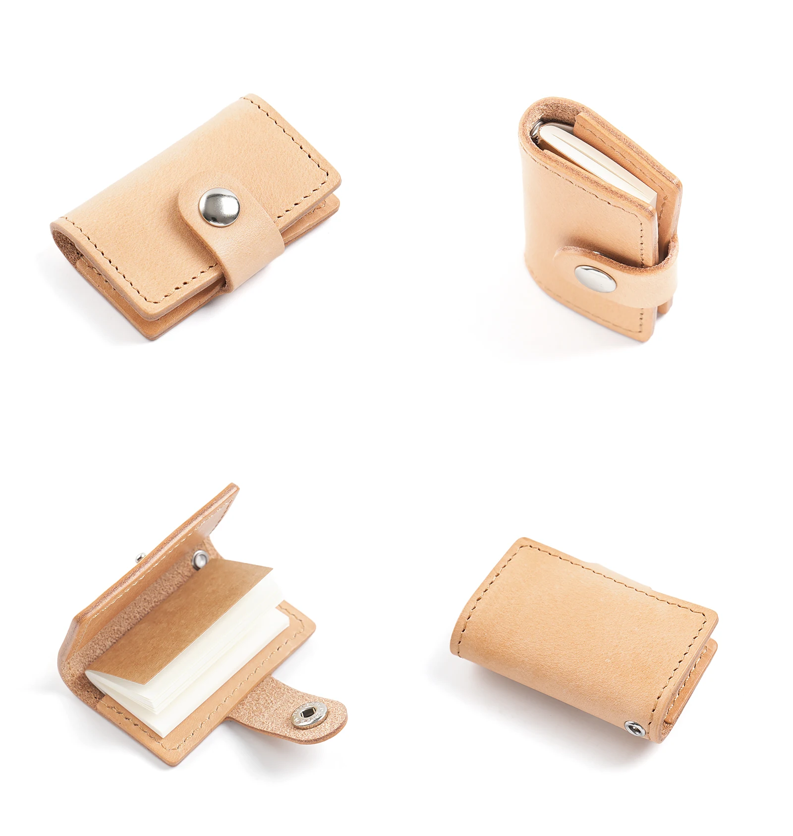 Super Mini Genuine Leather Notebook Planner Keychain Handmade Cowhide Tiny Journal Paper Wax Rope Pendant Micro Diary Charm - view 5