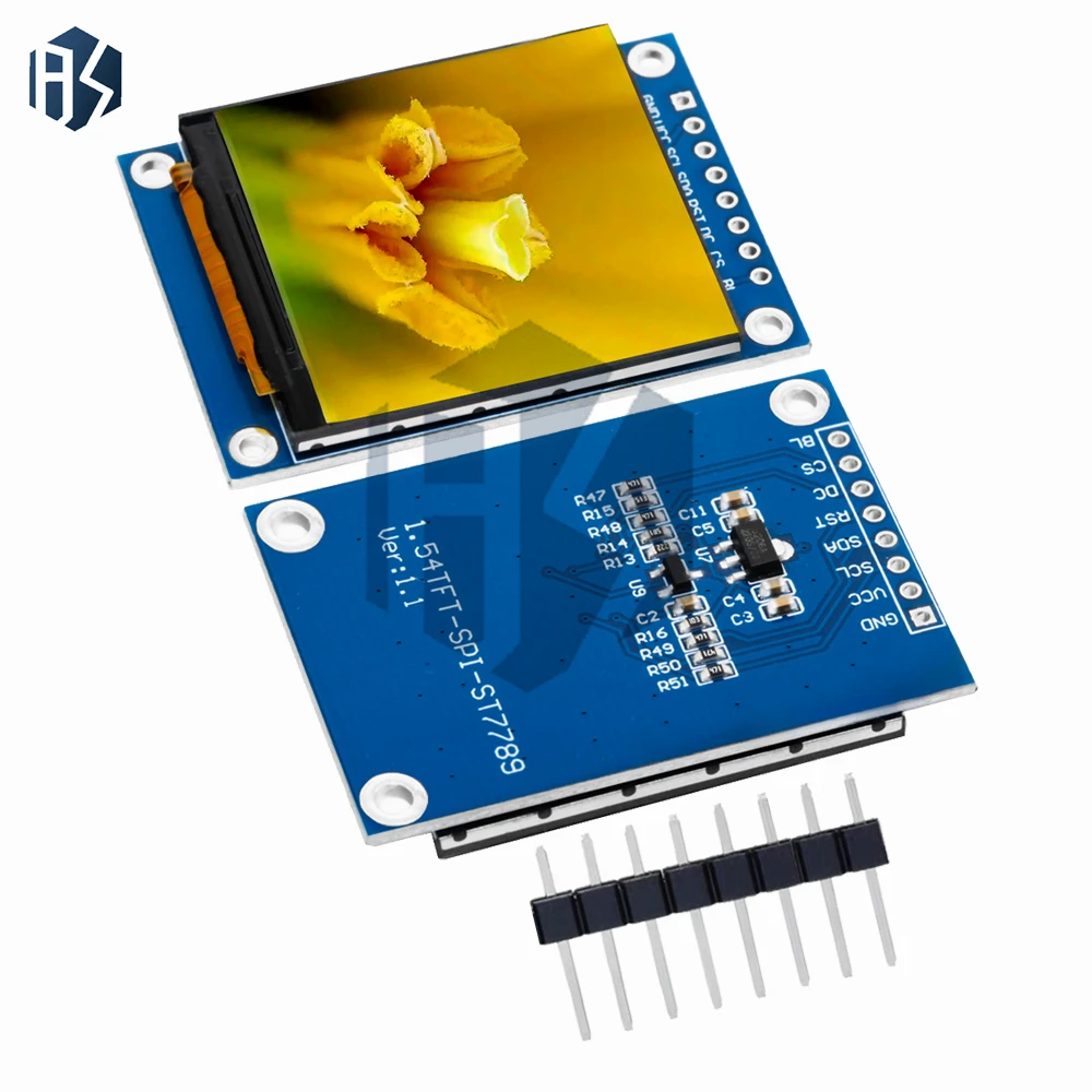 1,54-дюймовый модуль IPS TFT-дисплея — разрешение 240 × 240 HD, интерфейс SPI с драйвером ST7789 для Arduino/STM32/Raspberry Pi