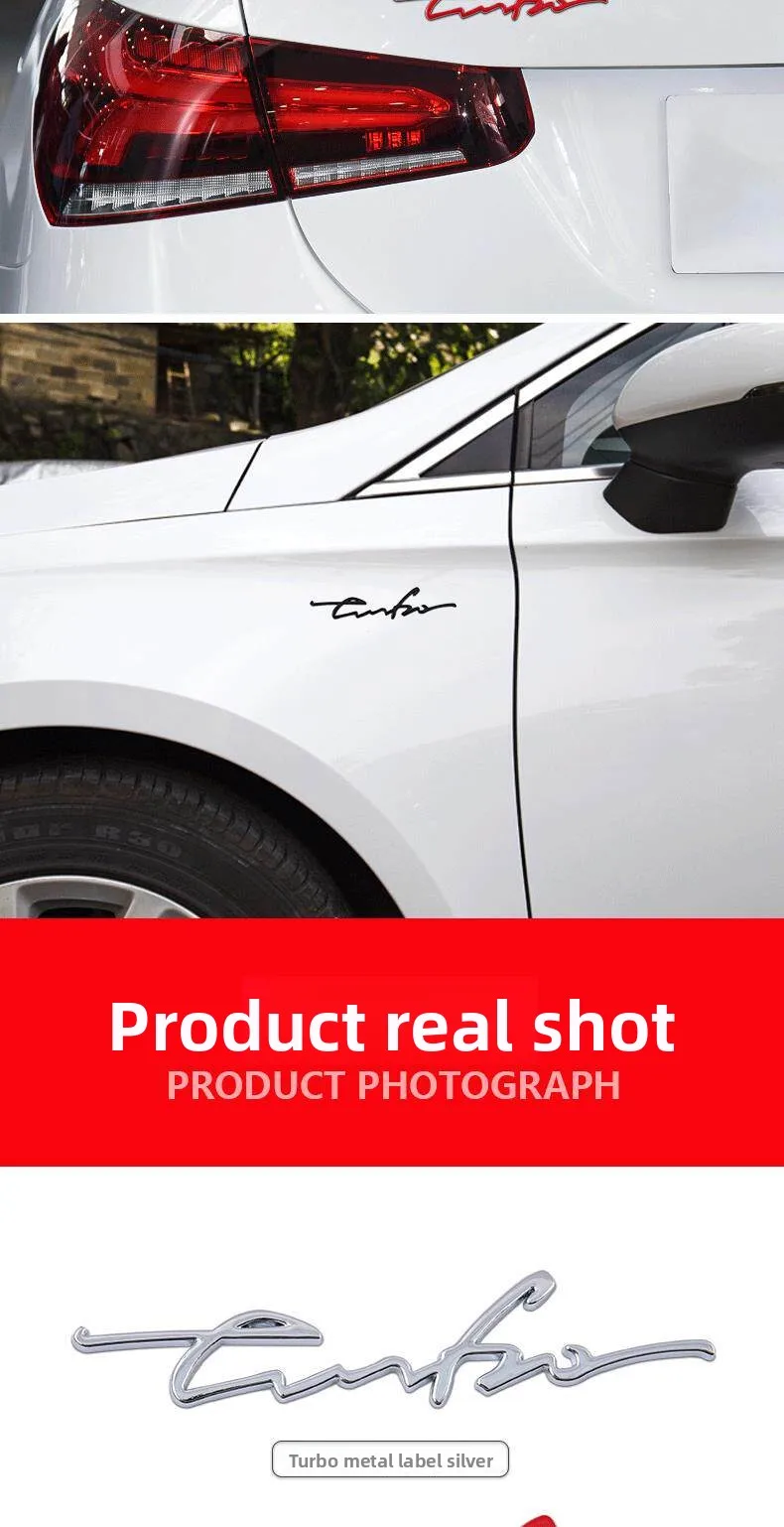 Neues Design Auto-Styling Turbo-Boost 3D Metall Chrom Zinklegierung 3D Emblem Abzeichen Aufkleber Dekor Auto-Zubehör – Detail 2
