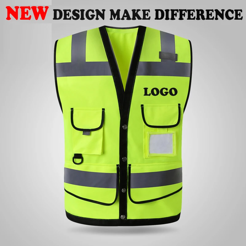 SPARDWEAR HIGH VISIBILITY REFLECTIVE SAFETY VEST WAISTCOAT MENS WITH MULTI-POCKETS SILK SCREEN LOGO PRINTING FAST SHIPPING