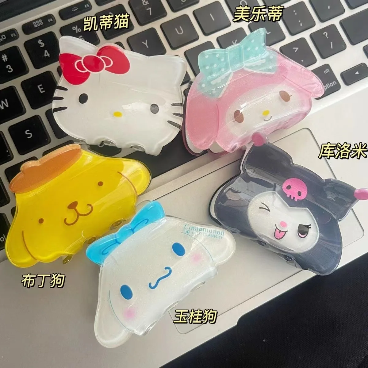 Cartoon Sanrio Hello Kitty Ears Cute Bear Hairpin Women My Melody Hair Claws Girl Hair Accessory Kid Kawaii Kuromi Headwear Gift