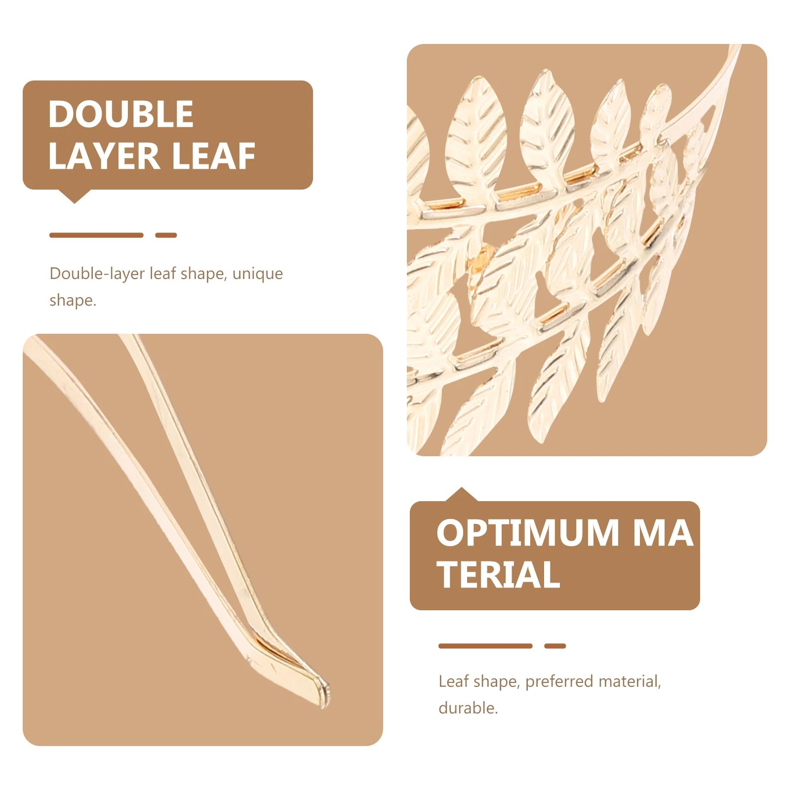 

2Pcs Double Leaf Hairband Headband Eco Friendly Handmade Bridal Headpiece Wedding Party Hair Accessories for Women Girls