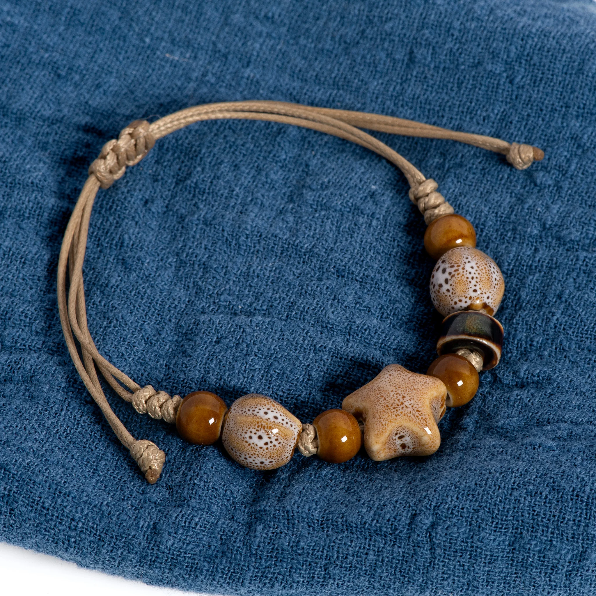 Handmade White Star Claw Ceramic Bracelet Adjustable Boho Ethnic Jewelry Unique Gift S02-027 image 2
