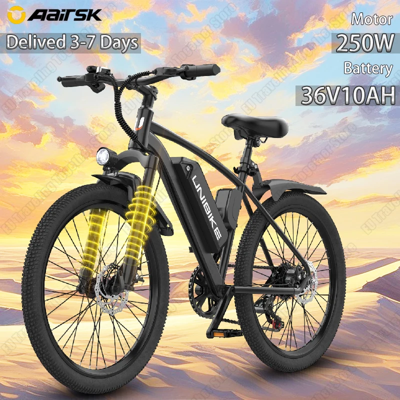 UNIBIKE Q7 الكبار الجبلية E-الدراجة 250 واط موتور 36V10Ah بطارية الحضرية التنقل دراجة كهربائية 26*1.95 الإطارات على الطرق الوعرة دراجة كهربائية #1