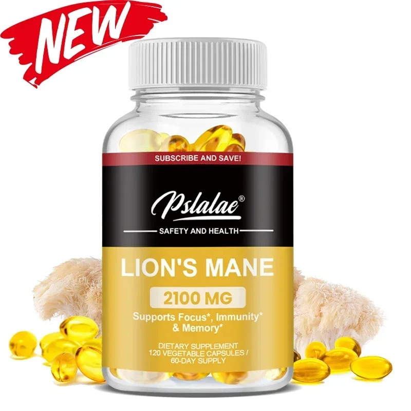 Natural Lion\'s Mane Mushroom Capsules - Improves Mental Clarity, Concentration and Cognitive Support