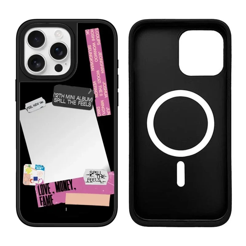 

Creative Tags Magnetic Mirror Surface Phone Case Cover for IPhone 12 13 14 15 16 17 Pro Max Case
