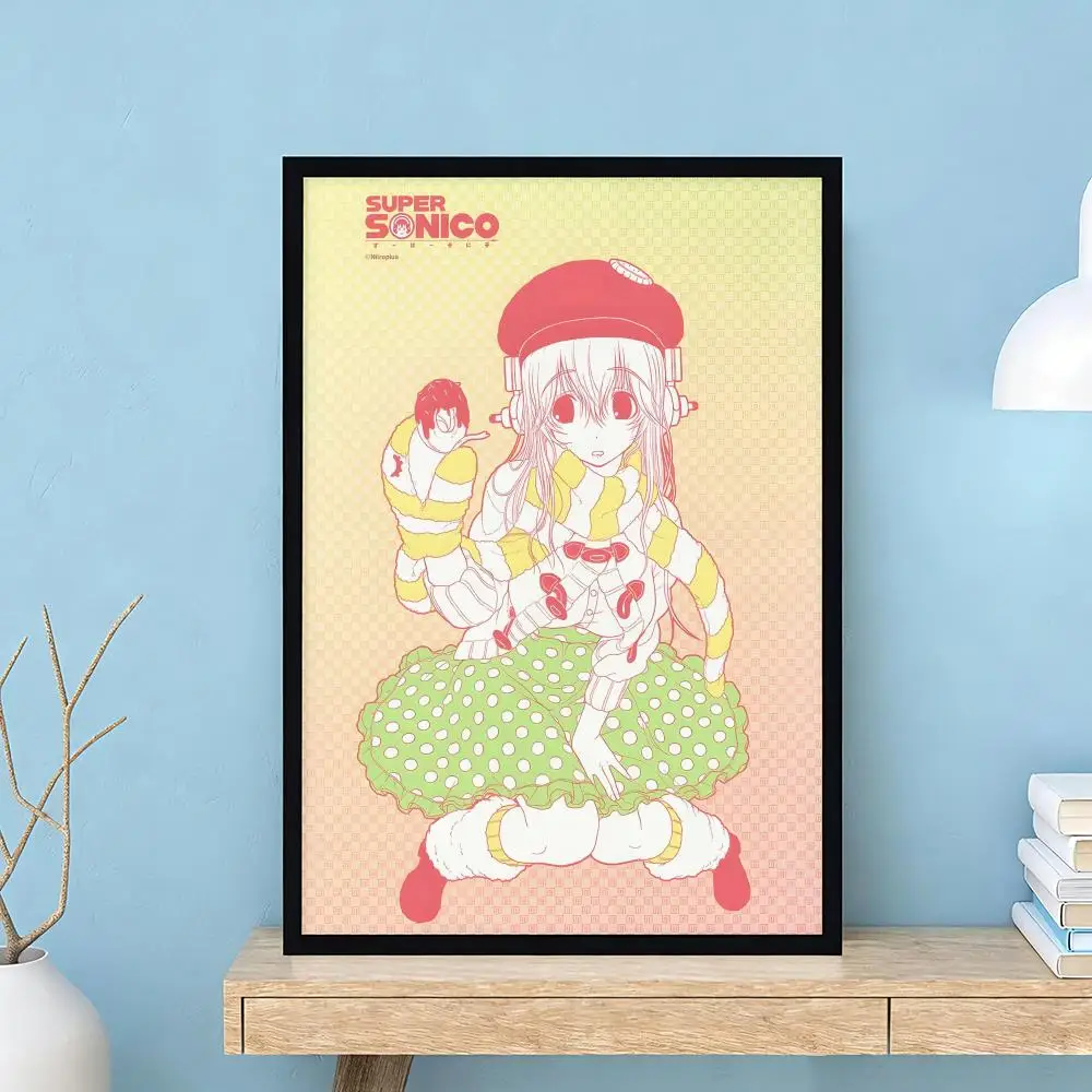 Niedliche, sexy Anime-Figuren, SUPER SONICO-Poster, hochwertige Wandkunst für Zuhause, Schlafzimmer, Wohnzimmer, Flur, perfektes Geschenk – Detail 10