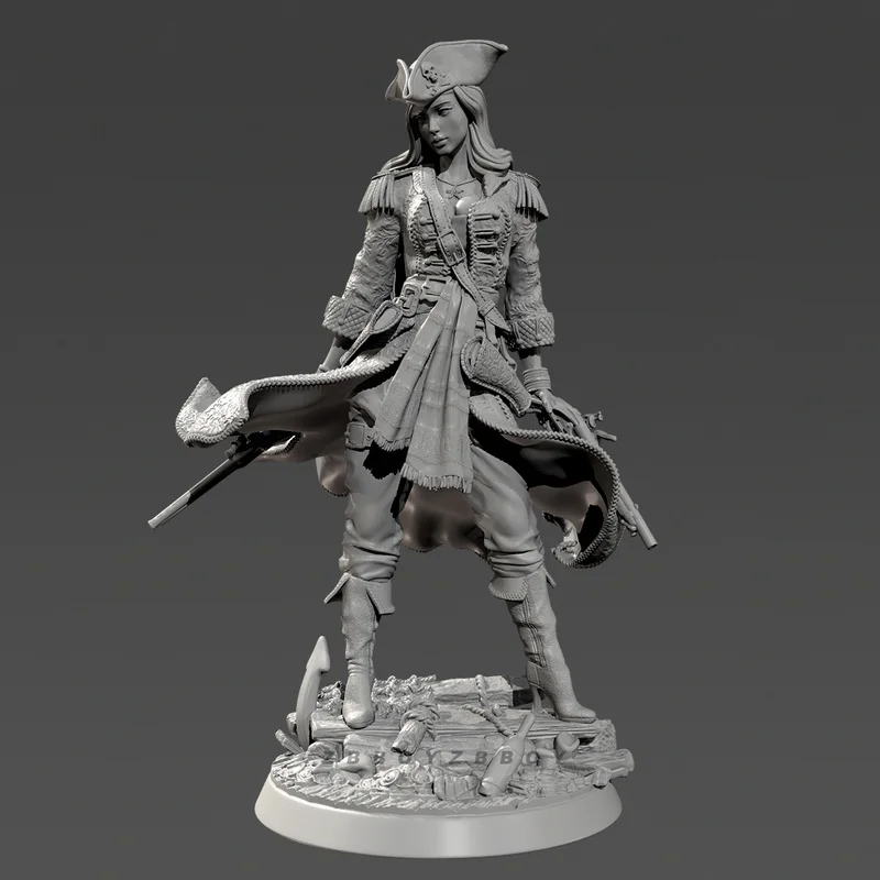 

38mm 50mm 75mm Fire Spear Lady Jazz Resin Model Figure Gk Micro Miniature 3d Printed White Model Toy Unassembled And Unpainted
