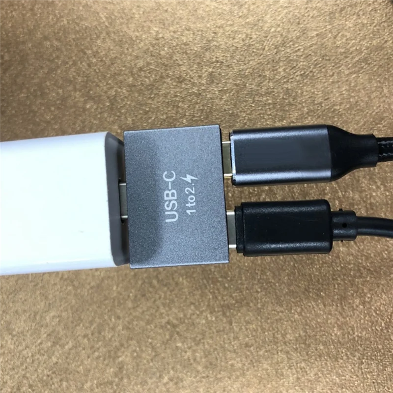 USB C Stecker auf Dual USB C Buchse Splitter Konverter Adapter Verlängerungsstecker für USB C PD Ladegerät PC Laptop