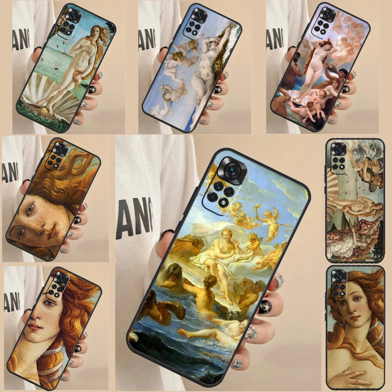 Art Painting Birth Of Venus Case For Xiaomi Redmi Note 11 Pro Note 12 8 9 10 Pro 9S 10S 11S 12S 9C 10A 10C 12C Cover