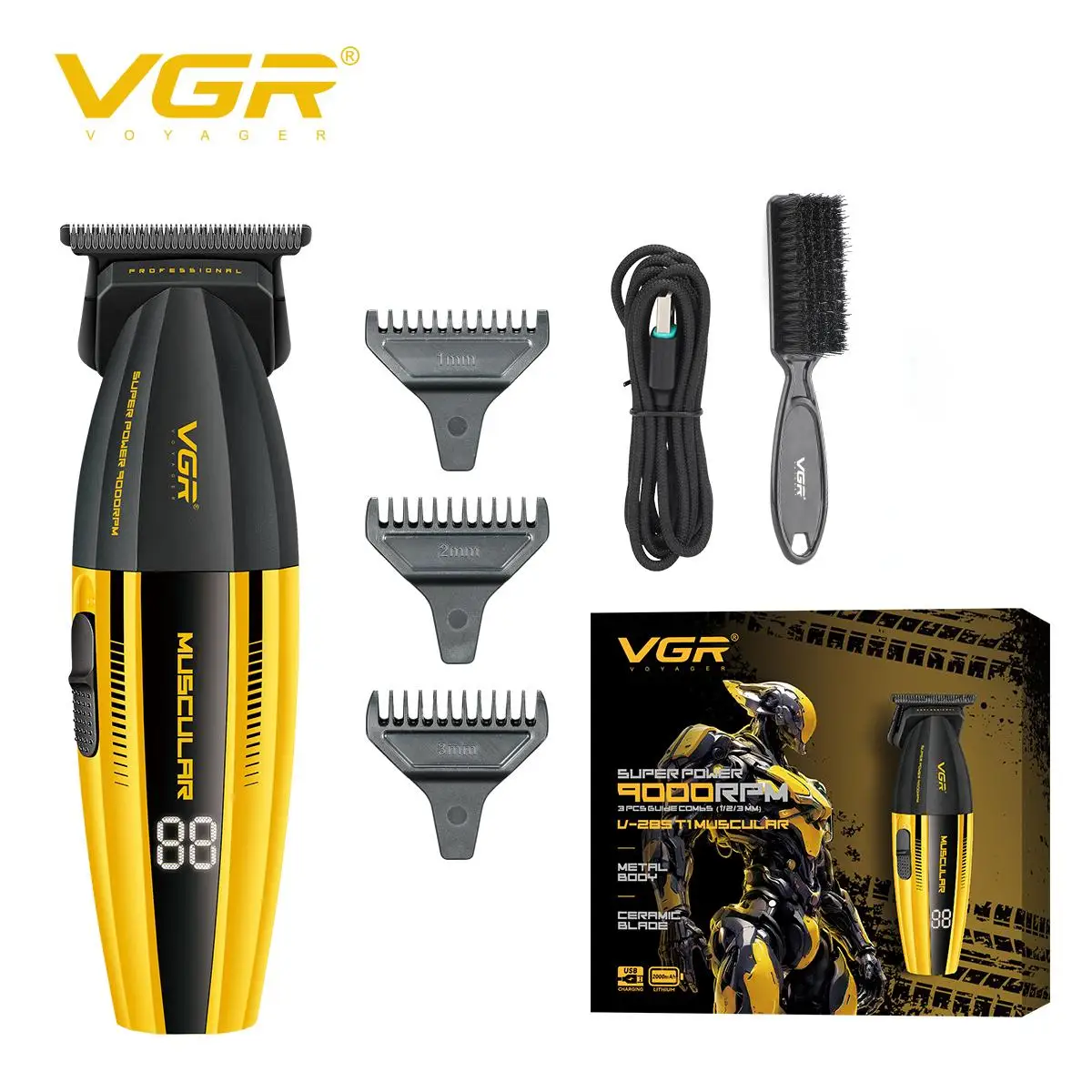 VGR Haartrimmer Professioneel Haarsnijmachine Elektrisch Tondeuses Draadloos Kapper Kapsel Oplaadbaar Trimmer voor mannen V-285