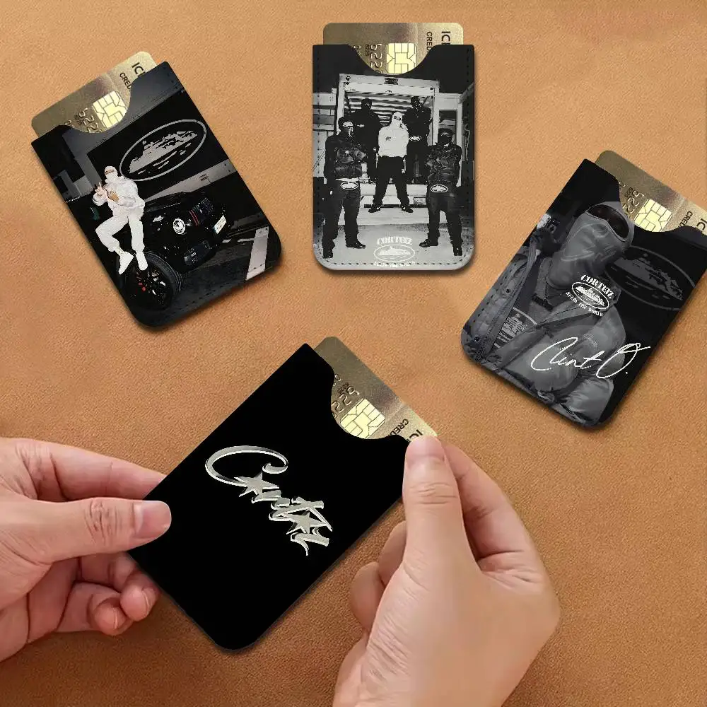 Cartera Delgada de Cuero PU Universal C-Corteiz Star, Organizador de Tarjetas de Crédito e Identificación, Porta Tarjetas Compacto y Portátil para Exteriores