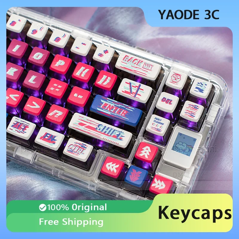 

Fault Clearing Theme Key Cap Set PBT Material Dye-sublimation MDA Profile Translucent 120Keys Keycaps for Mechanical Keyboard