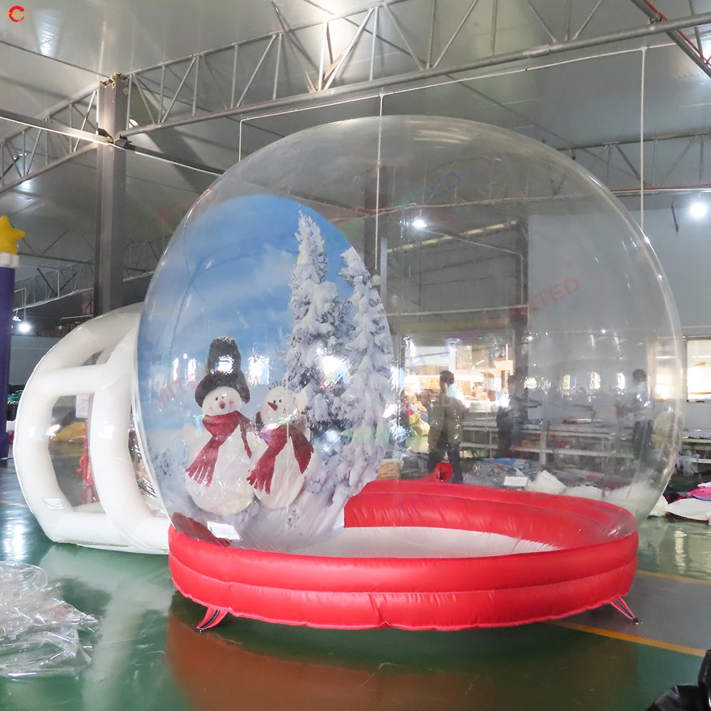 

Free Delivery outdoor activities 4x3m 5x3m giant Christmas Inflatable Snow Globe with tunnel for sale