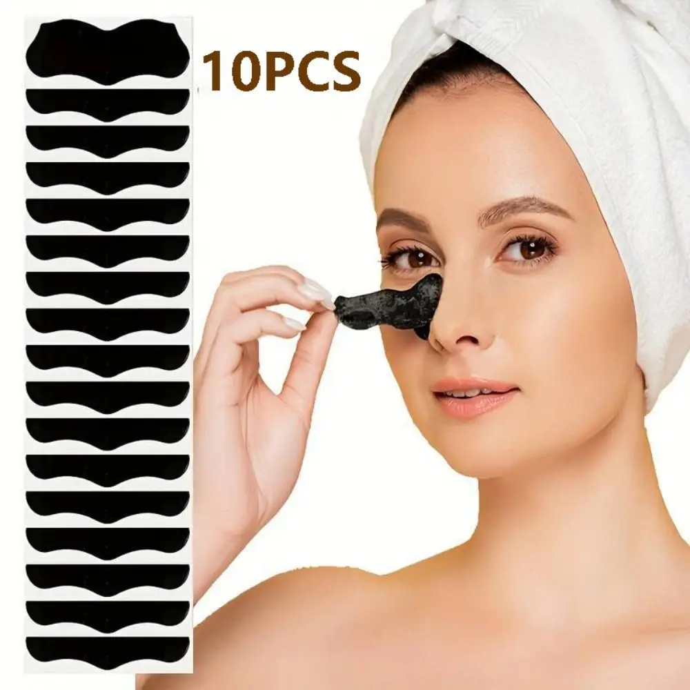 10PCS New Deep Cleaning Nose Patch Shrink Pore Bamboo Charcoal Nose Pore Strips T-zone Butterfly Shaped Mask Women Beauty