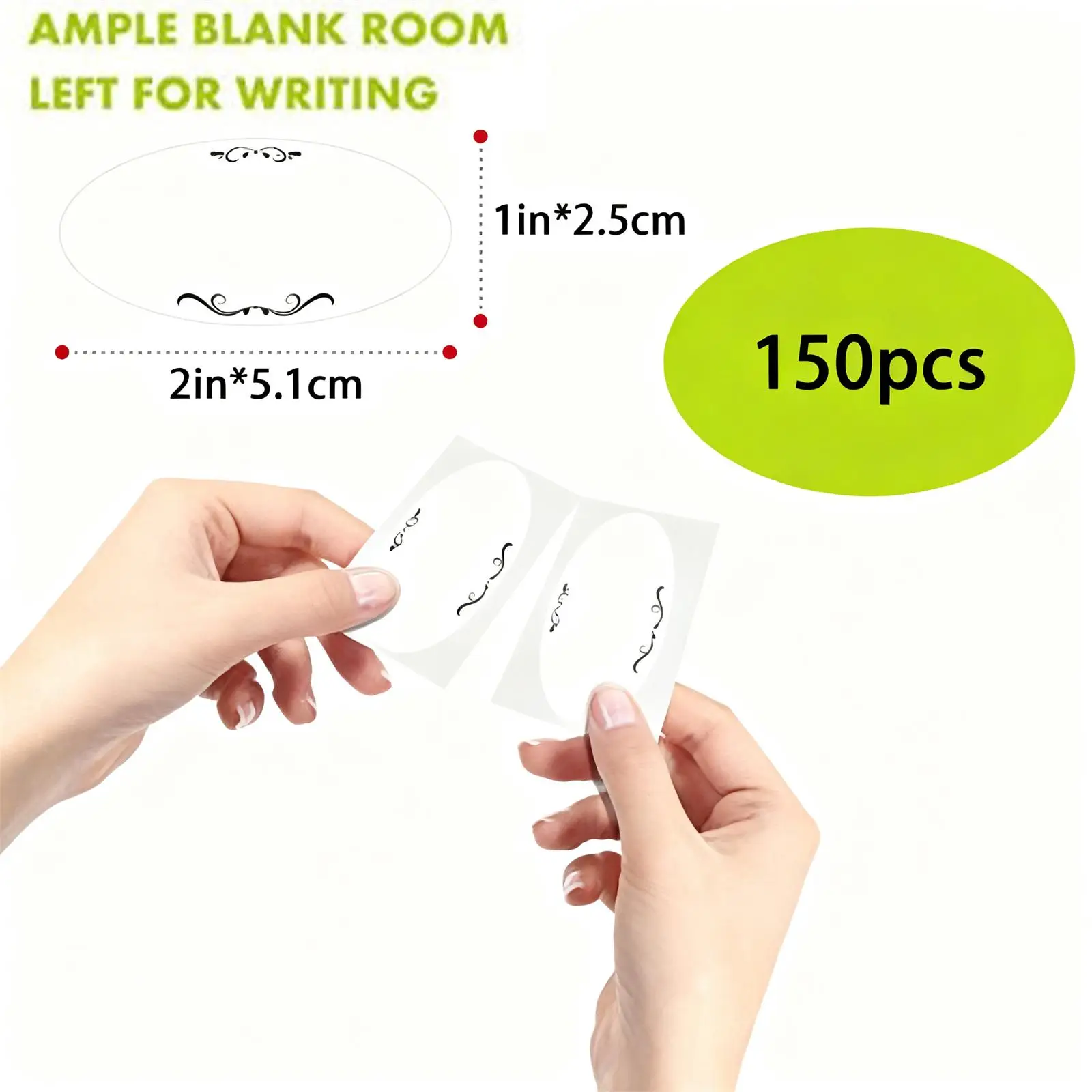 150Pcs-1*2In/2.5*5.1Cm Blank Writable Label Stickers, Universal Stickers Suitable for Multiple Occasions, Can Be Used for Item Name Classification, Waterproof Stickers, Label Stickers for Bottles and Jars