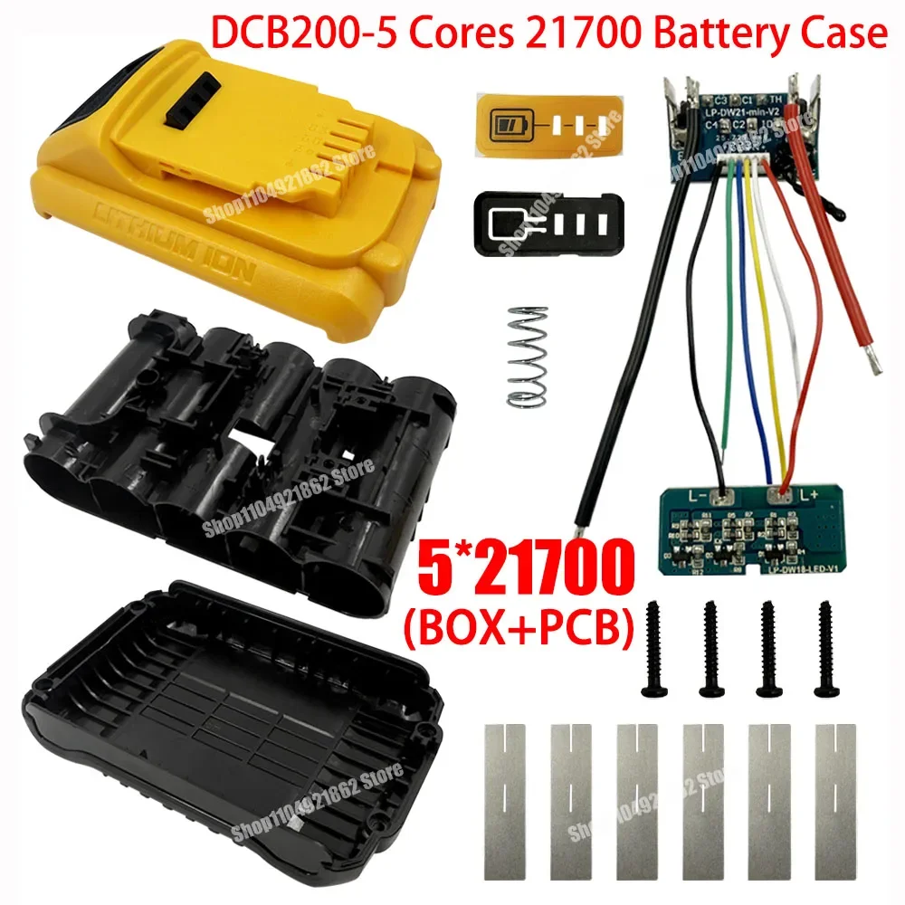 Elektrowerkzeug Lithium-Batterie-Schutzplatine PCB für Dewalt 18 V 20 V DCB200 5 x 21700 Li-Ionen-Batteriegehäuse Box Shell-Gehäuse – Detail 1
