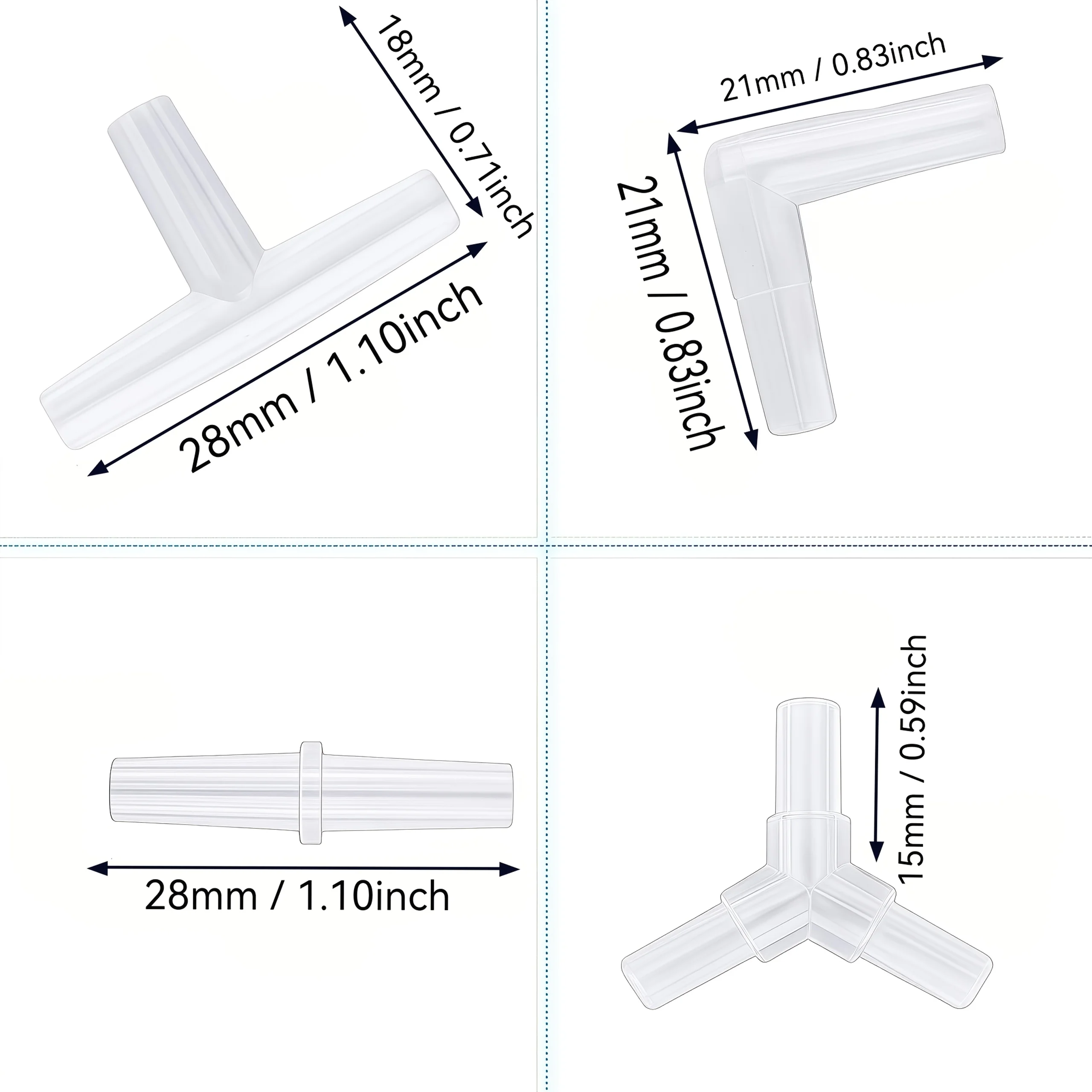 40/20-teiliges Anschluss-Set für Aquarien-Luftpumpen – langlebige Airline-Anschlüsse aus Kunststoff, 4 einzigartige Designs für die Sauerstoffverteilerung im Aquarium – Detail 2