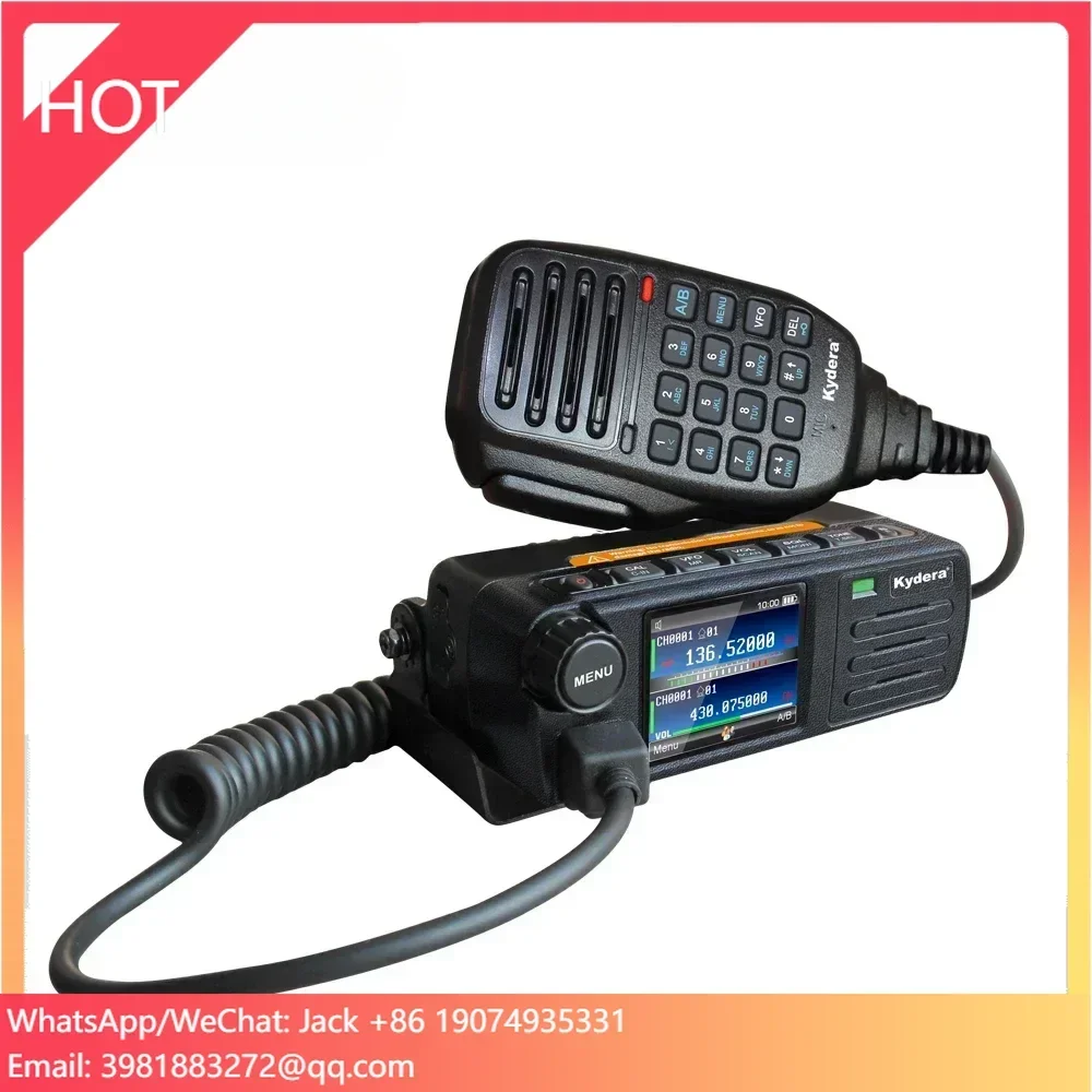 VHF UHF Mini Dual Band DMR Mobile Radio CDR-300UV Vehicle Mounted Two Band DMR Amateur Walkie Talkie & PC Cable