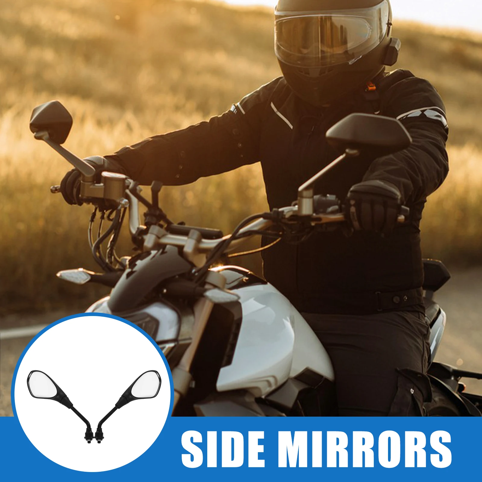 

Motorcycle Rear Mirrors Black Reflective Car H Mount Car Rear View Mirror Safety Mirror For Replacement Multi Use