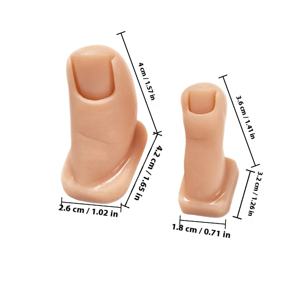 2Pcs Silicone Nail Practice Feet Soft Fake Toes for Acrylic Nails Nail Art Training Hand Mannequin for Salon Practice
